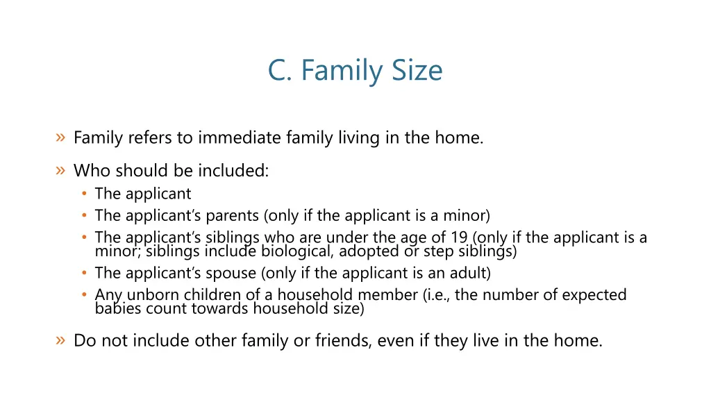 c family size