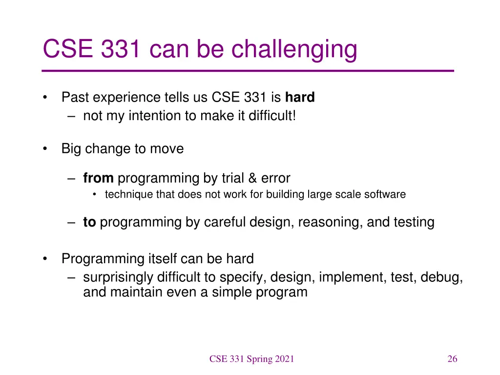 cse 331 can be challenging