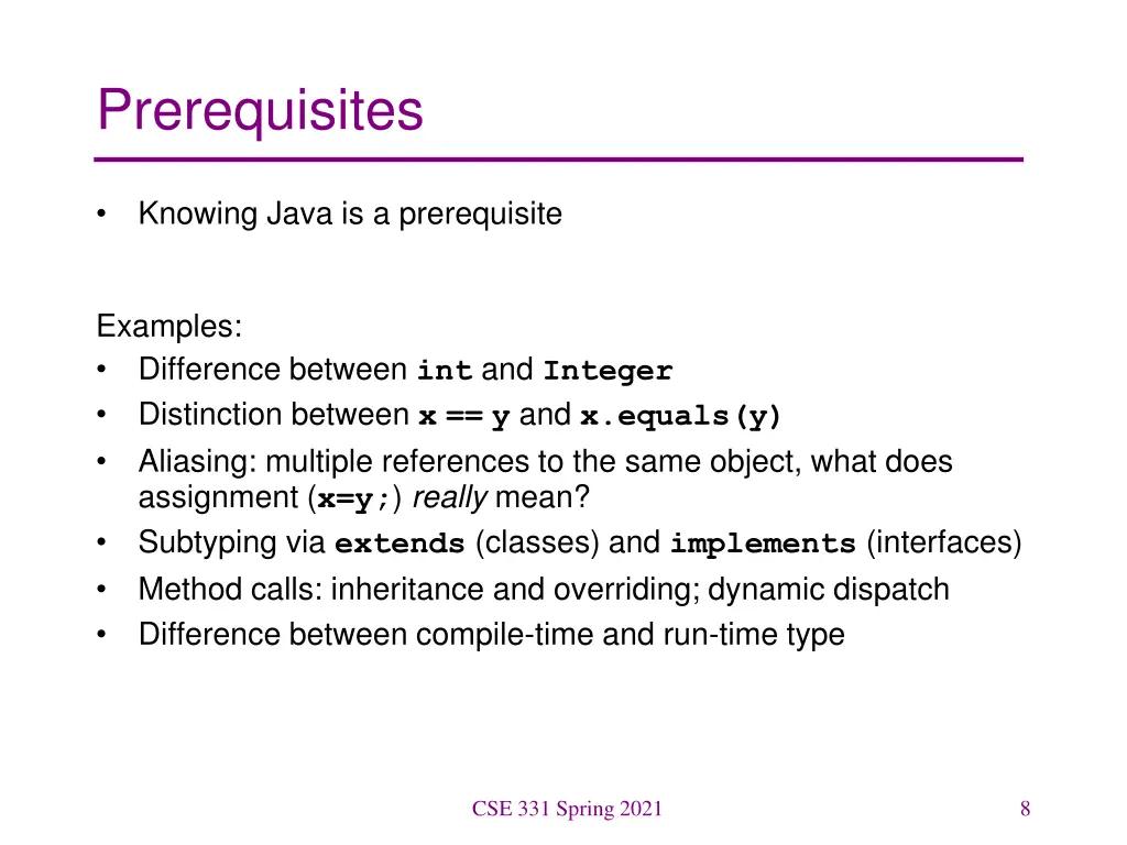 prerequisites