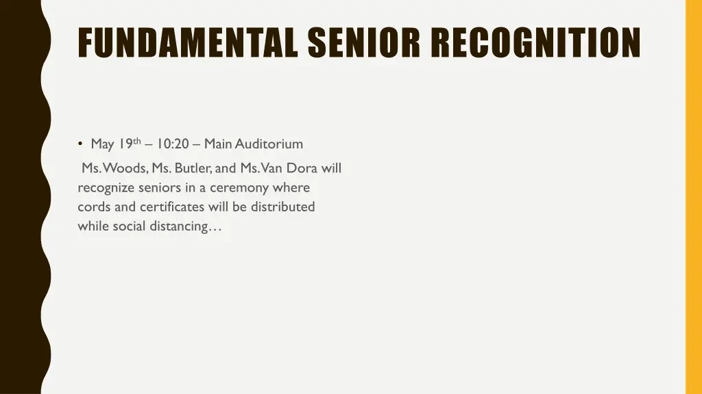 fundamental senior recognition