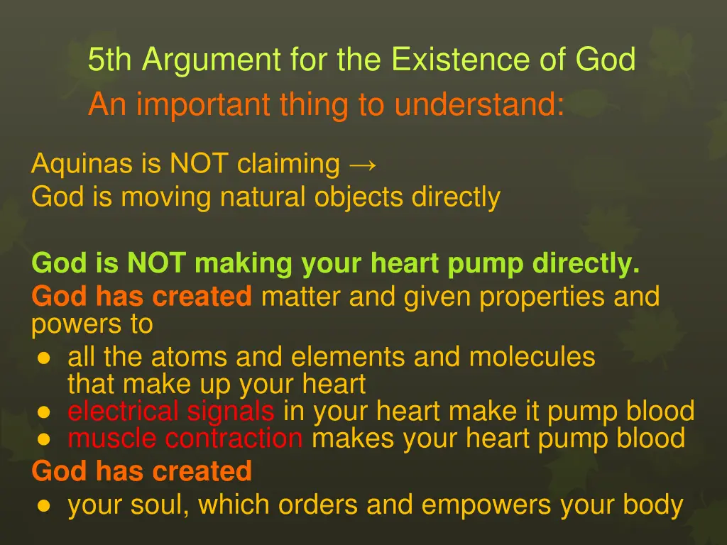 5th argument for the existence