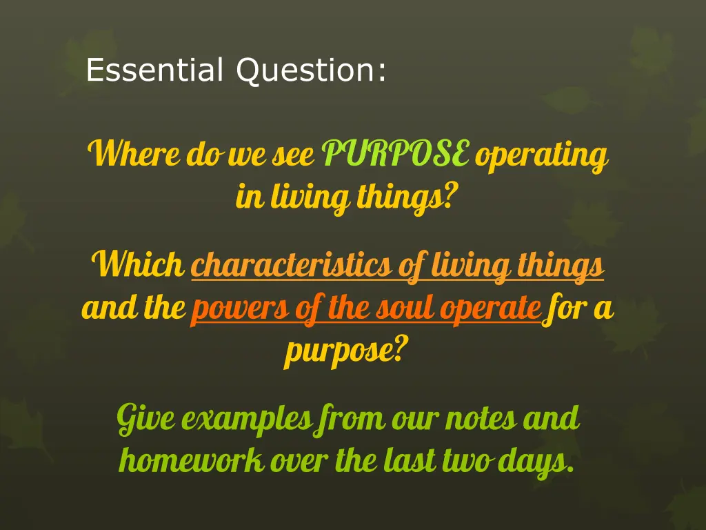 essential question