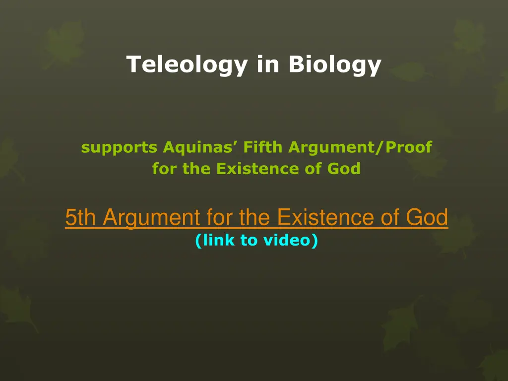 teleology in biology