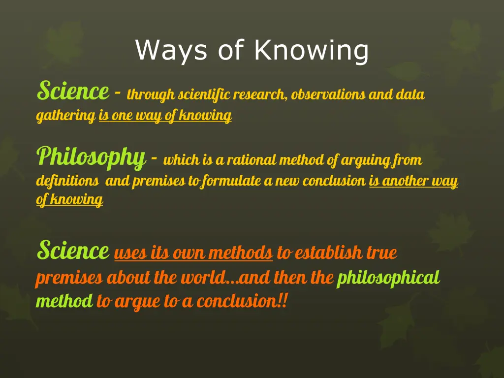 ways of knowing science through scientific