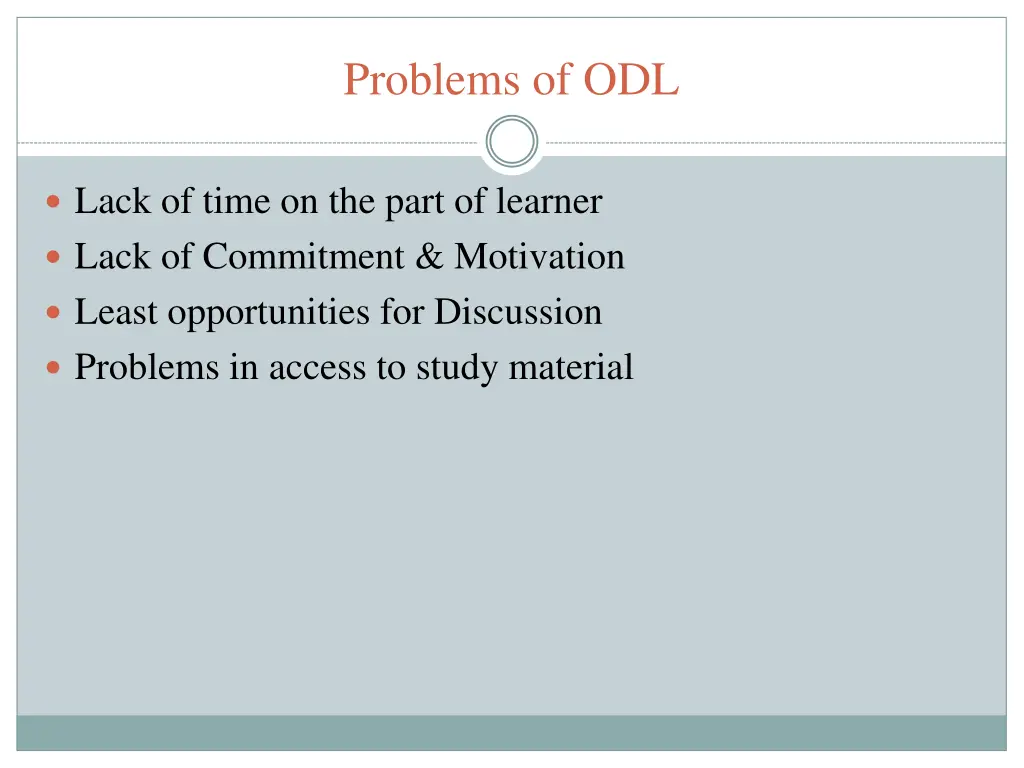 problems of odl