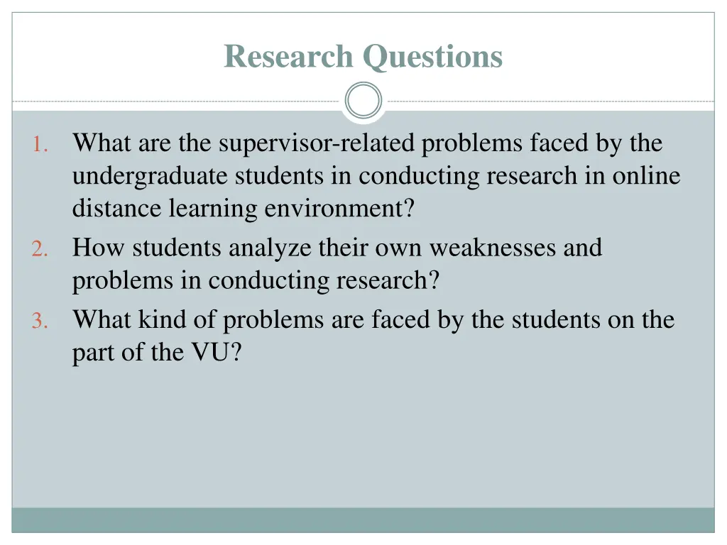 research questions