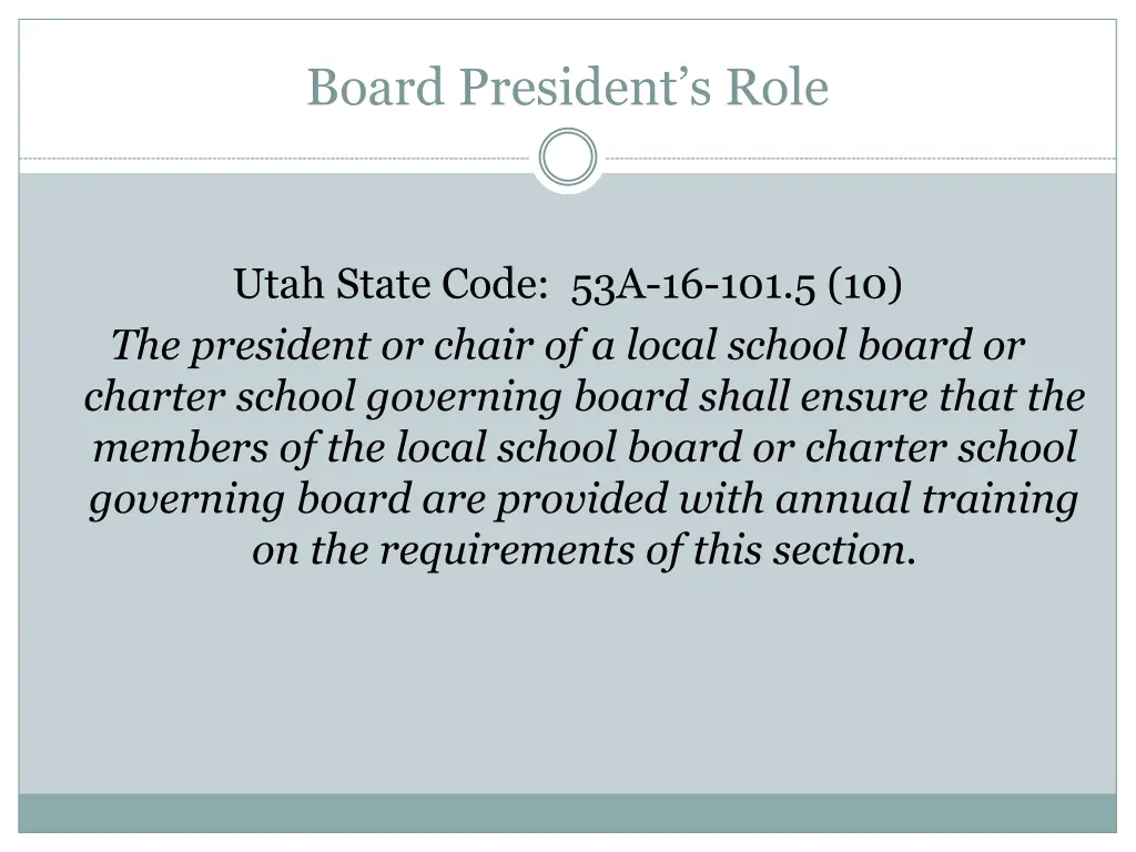 board president s role