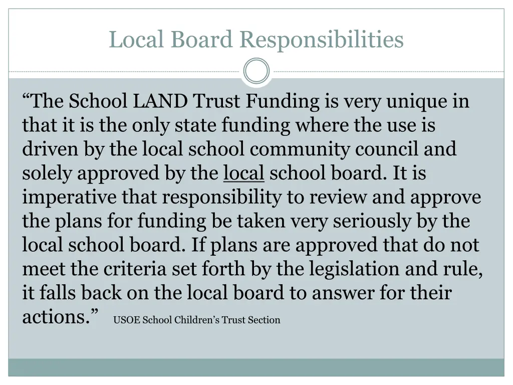 local board responsibilities