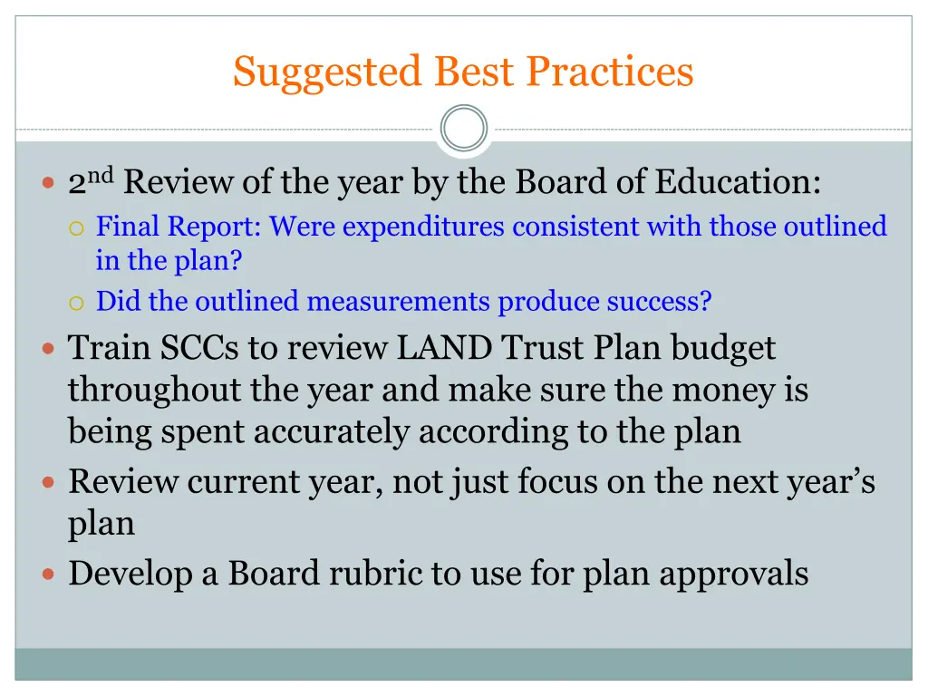 suggested best practices