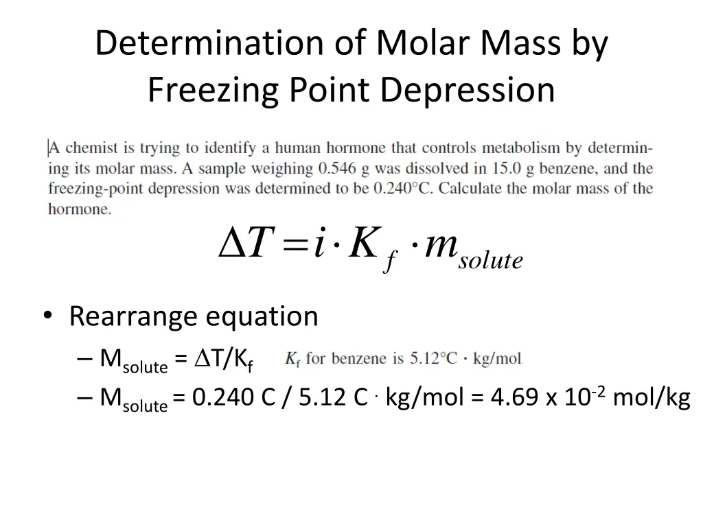 determination of molar mass by freezing point 1