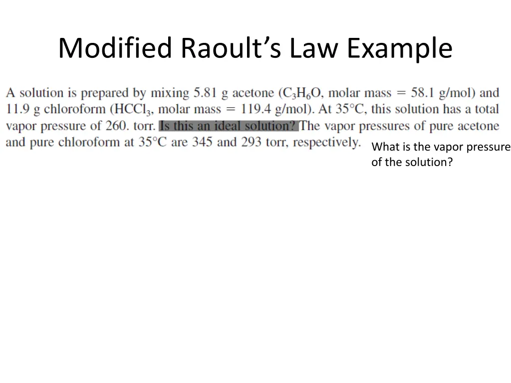 modified raoult s law example