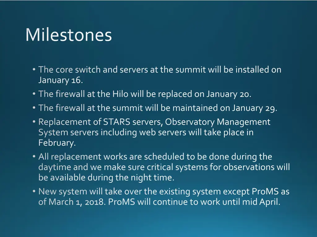 milestones
