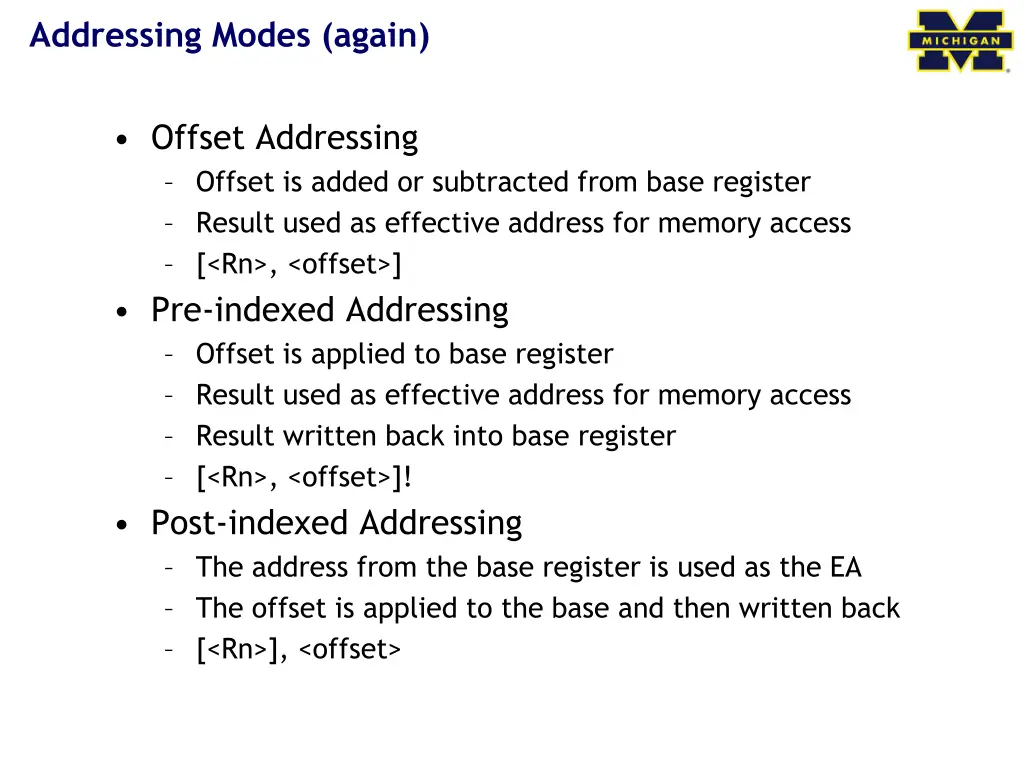 addressing modes again