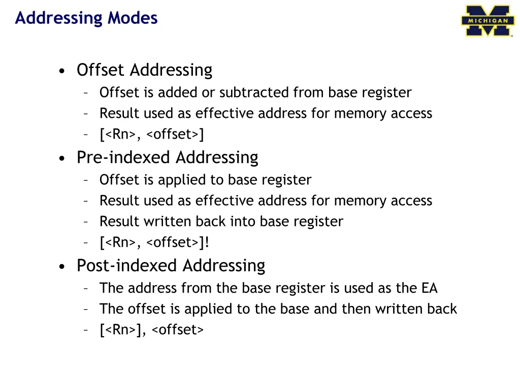 addressing modes