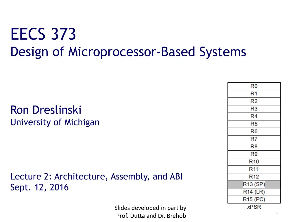 eecs 373 design of microprocessor based systems