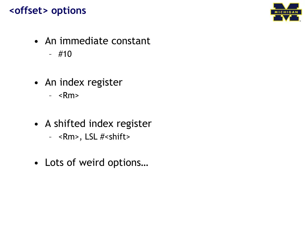offset options