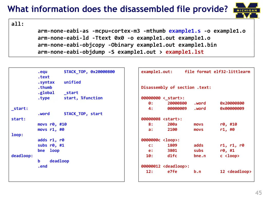 what information does the disassembled file