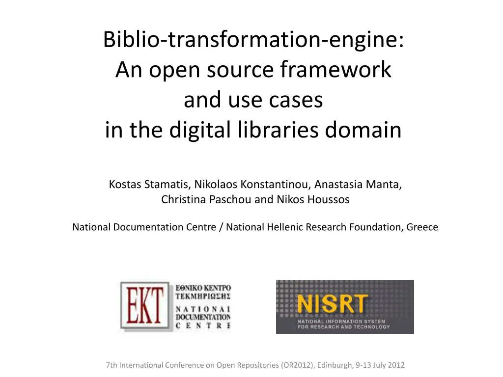 biblio transformation engine an open source