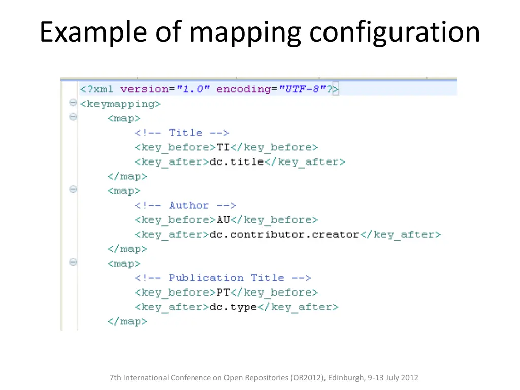 example of mapping configuration