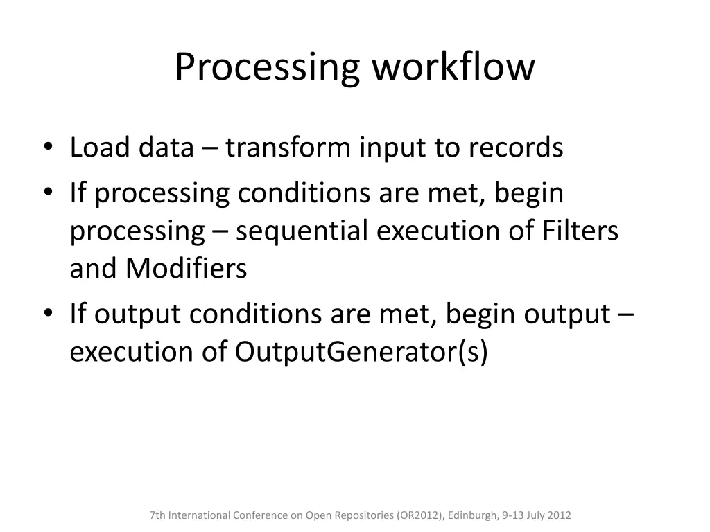 processing workflow