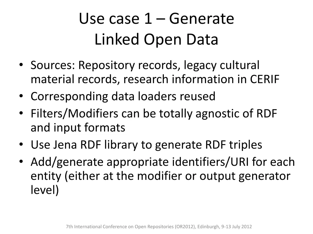 use case 1 generate linked open data