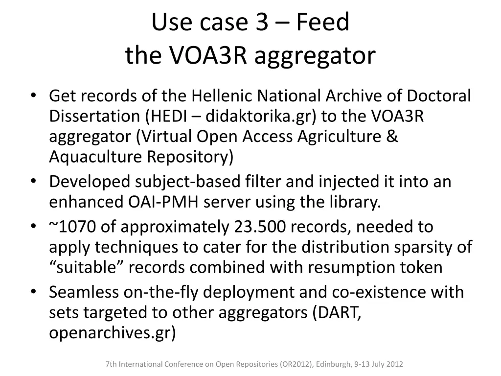 use case 3 feed the voa3r aggregator