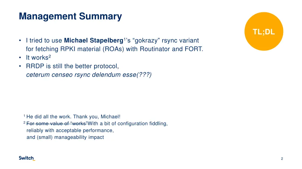 management summary