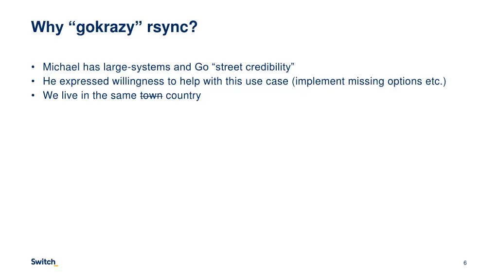 why gokrazy rsync