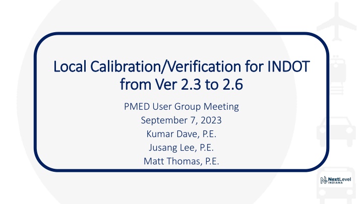 local calibration verification for indot local