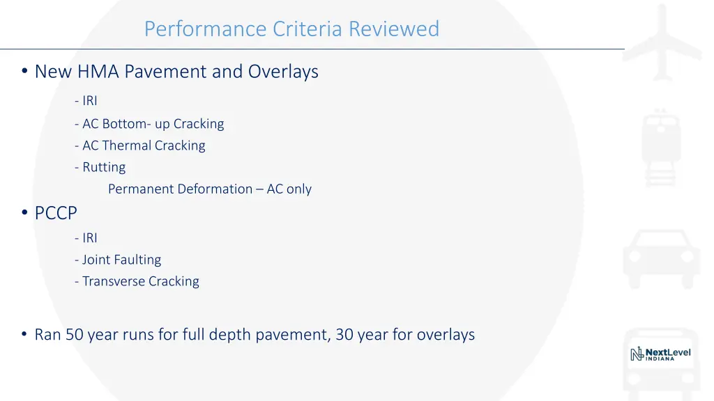 performance criteria reviewed