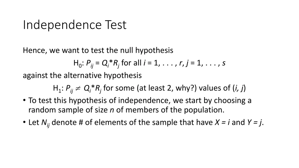independence test