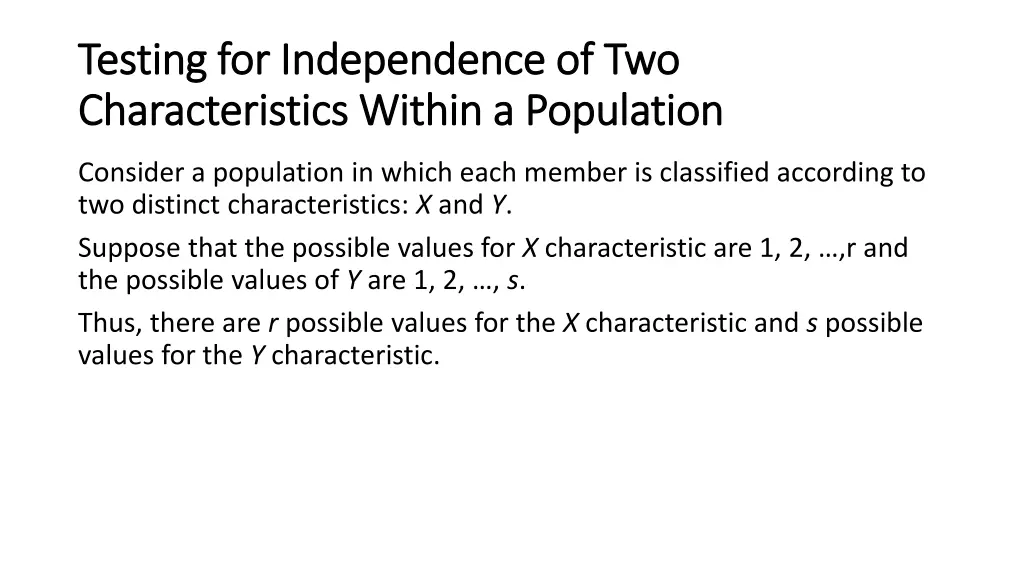 testing for independence of two testing