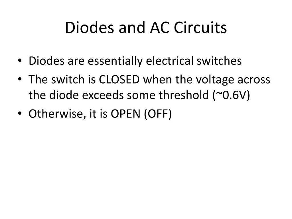 diodes and ac circuits