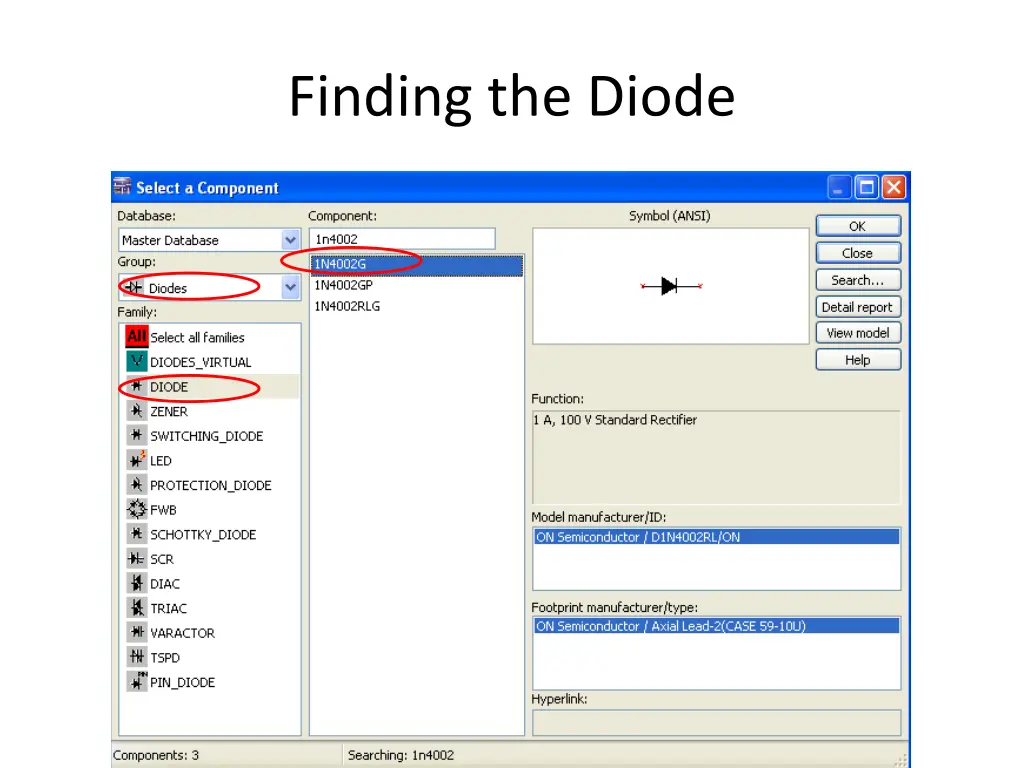 finding the diode