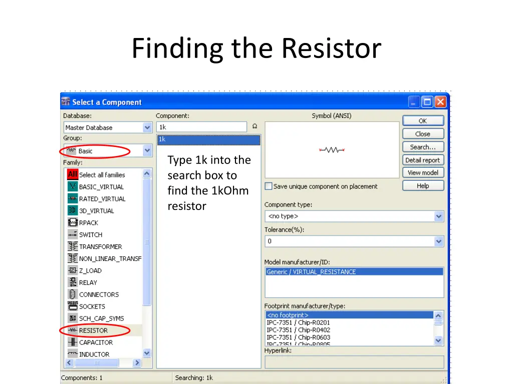 finding the resistor