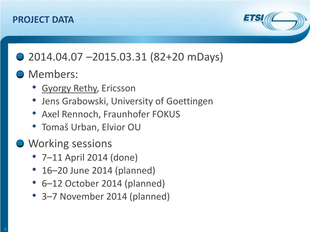 project data