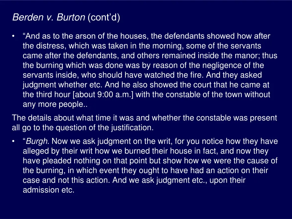 berden v burton cont d