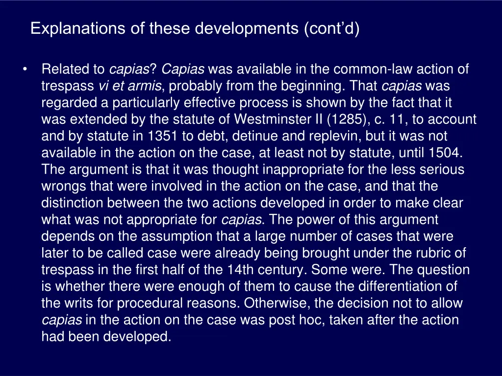 explanations of these developments cont d