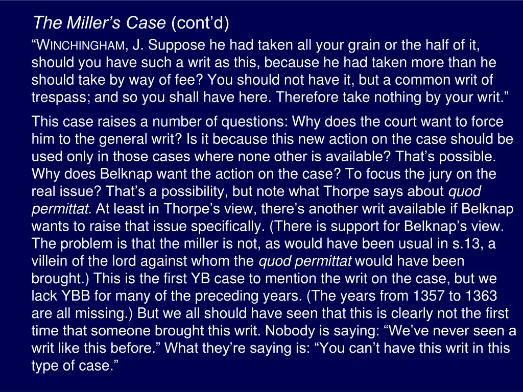 the miller s case cont d w inchingham j suppose
