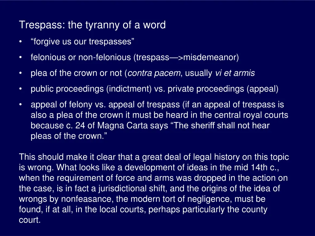 trespass the tyranny of a word