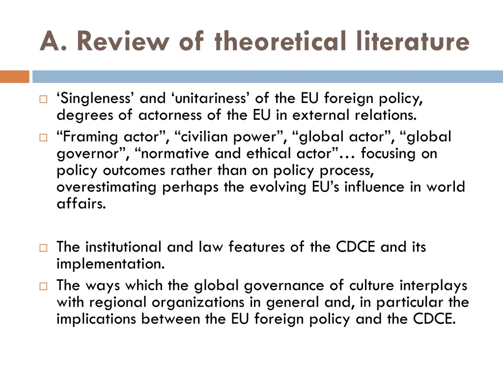 a review of theoretical literature