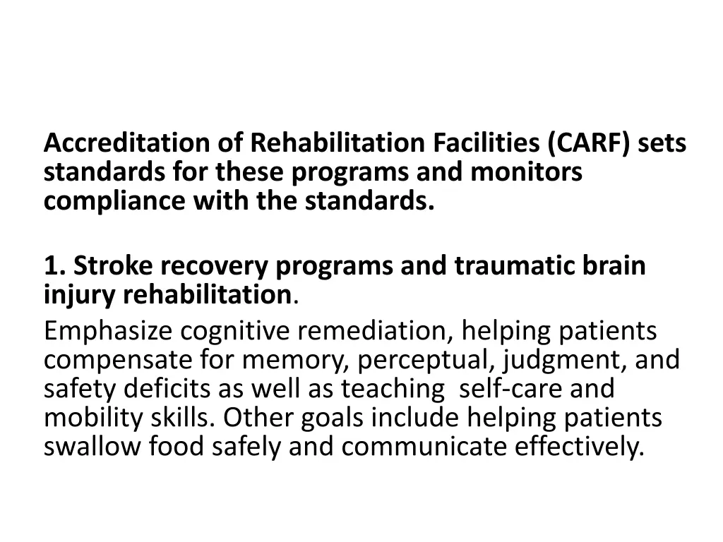 accreditation of rehabilitation facilities carf