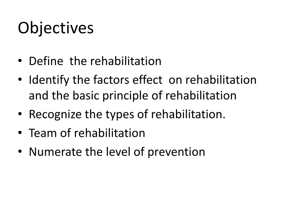 objectives