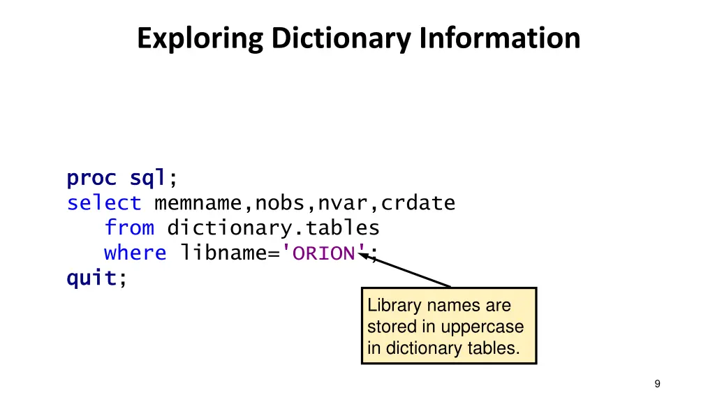 exploring dictionary information