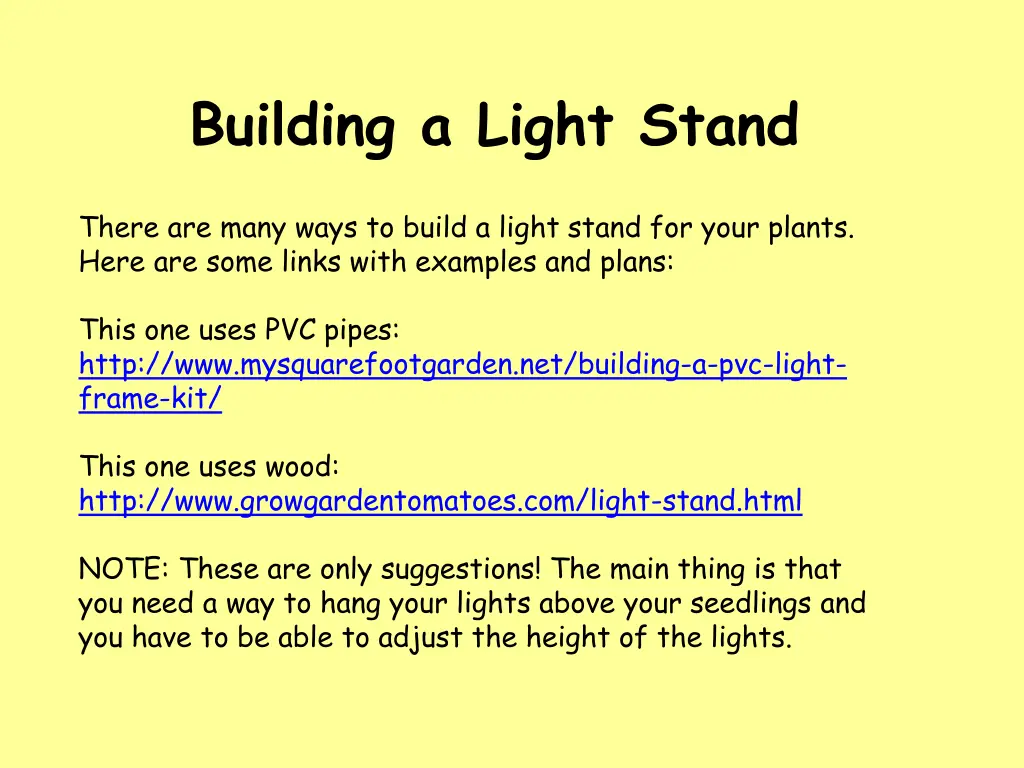 building a light stand