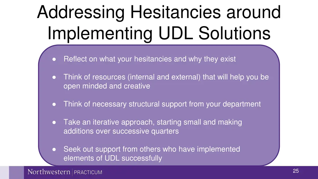 addressing hesitancies around implementing