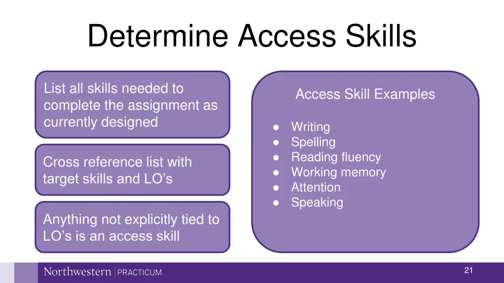 determine access skills