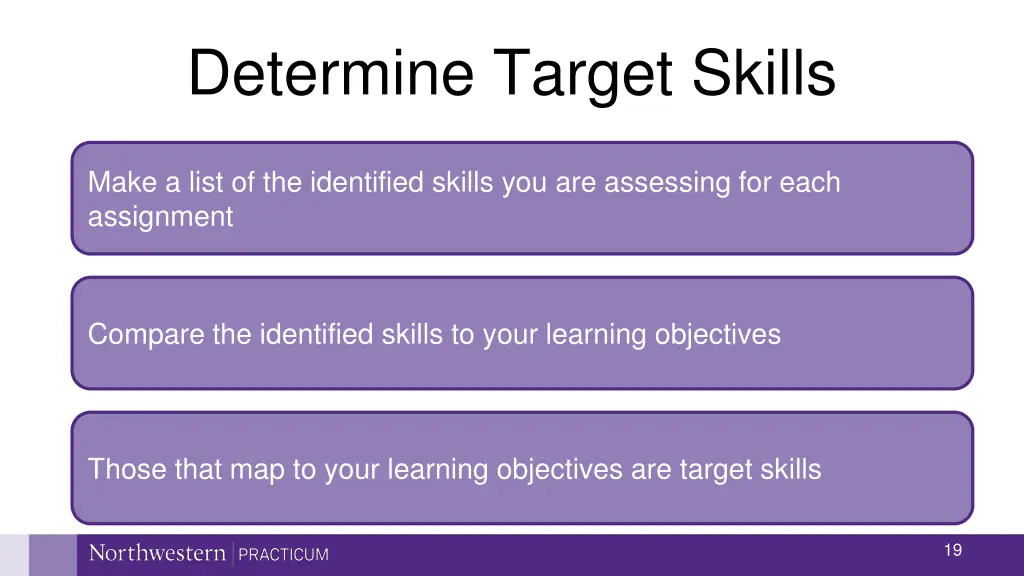 determine target skills