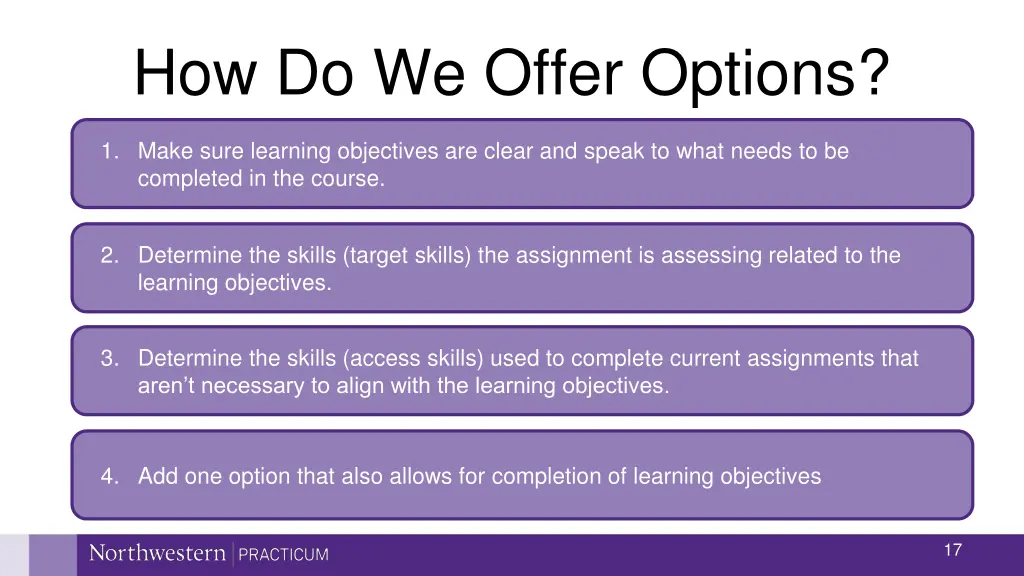 how do we offer options