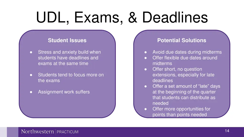 udl exams deadlines